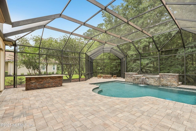 2645 Oakgrove Ave, Saint Augustine, FL 32092 - swimming pool featuring a patio and glass enclosure