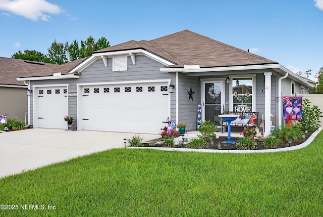2069 Denton Trce, Green Cove Springs, FL 32043 - single story home featuring an attached garage, concrete driveway, a front yard, and a porch