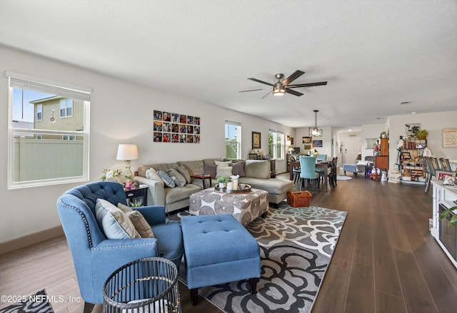 2069 Denton Trce, Green Cove Springs, FL 32043 - living area with wood finished floors and a ceiling fan