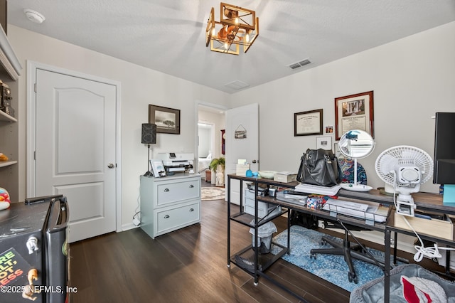 2069 Denton Trce, Green Cove Springs, FL 32043 - office featuring dark wood-style flooring and a chandelier