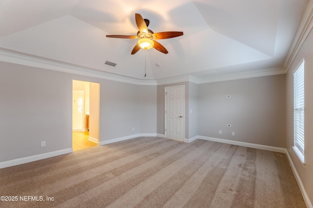 1300 Coopers Hawk Way, Middleburg, FL 32068 - unfurnished room with ceiling fan, light colored carpet, healthy amount of natural light, and crown molding