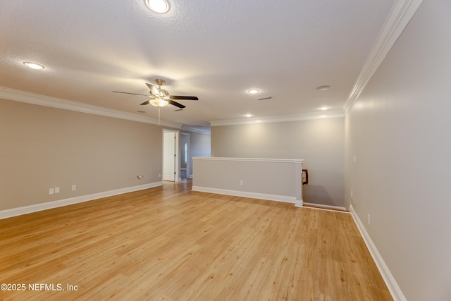 1300 Coopers Hawk Way, Middleburg, FL 32068 - empty room featuring ceiling fan, crown molding, light wood-style flooring, and recessed lighting