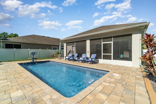 22 Sandstone Dr, Saint Augustine, FL 32086 - view of swimming pool with a sunroom and a patio area