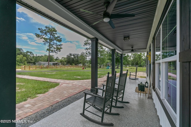 1926 Friendly Pl, Middleburg, FL 32068 - view of patio / terrace featuring ceiling fan
