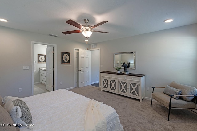 3138 Phyllis St, Jacksonville, FL 32205 - bedroom with carpet flooring, ceiling fan, and recessed lighting