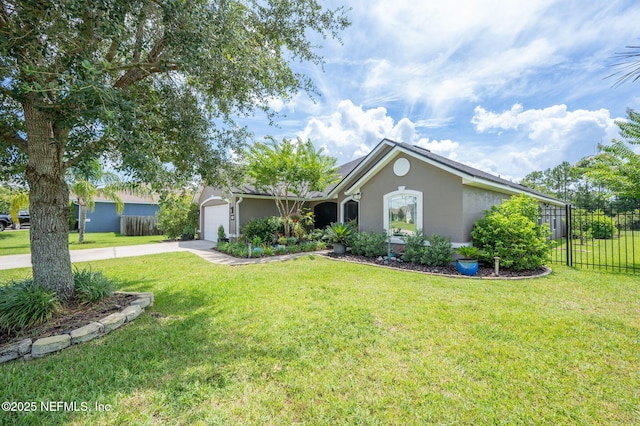 338 Deerfield Glen Dr, Saint Augustine, FL 32086 - single story home with stucco siding, an attached garage, and concrete driveway