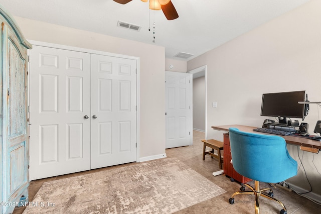338 Deerfield Glen Dr, Saint Augustine, FL 32086 - office featuring ceiling fan