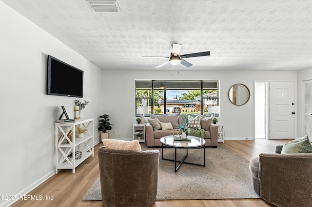 1900 Dalamon St, Jacksonville, FL 32211 - living area with wood finished floors, ceiling fan, and a textured ceiling