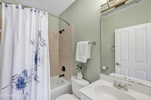 9745 Touchton Rd Unit 121, Jacksonville, FL 32246 - full bathroom with vanity, shower / bath combination with curtain, and a textured wall
