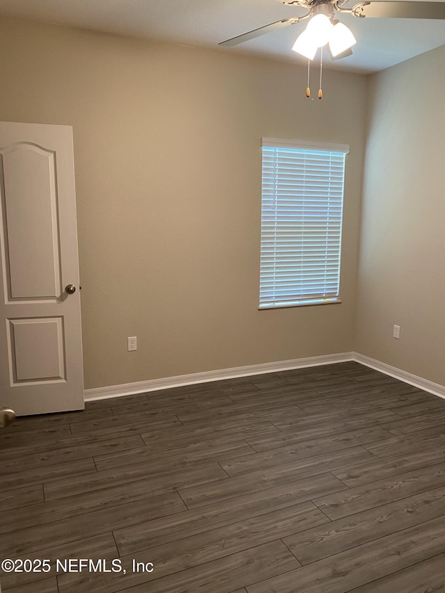 66 Tree Frog Way, Saint Augustine, FL 32095 - spare room featuring ceiling fan and dark wood-type flooring