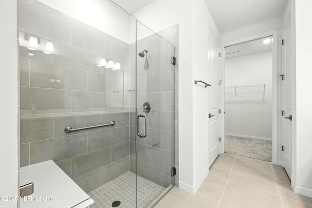 81 Glenhurst Ave, Ponte Vedra, FL 32081 - full bath with a shower stall, tile patterned floors, and a walk in closet