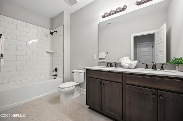 24 Tradesman Ln, Saint Johns, FL 32259 - full bathroom featuring double vanity, tile patterned flooring, and shower / bathtub combination