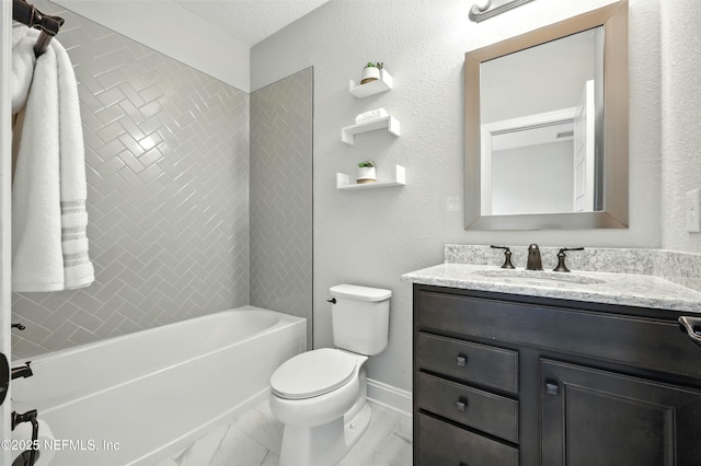 24 Tradesman Ln, Saint Johns, FL 32259 - bathroom featuring vanity, marble finish floors, and tub / shower combination