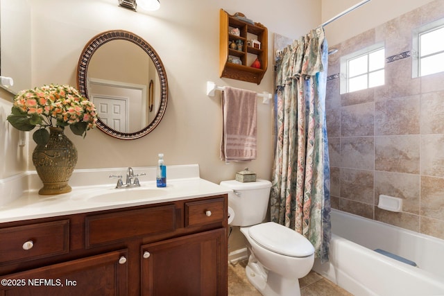 2025 Castle Point Ct, Fleming Island, FL 32003 - full bathroom with vanity and shower / bath combination with curtain