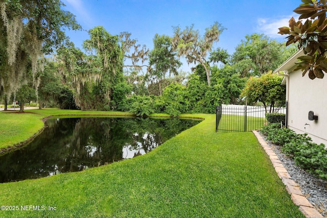 2025 Castle Point Ct, Fleming Island, FL 32003 - view of yard featuring a water view and view of wooded area