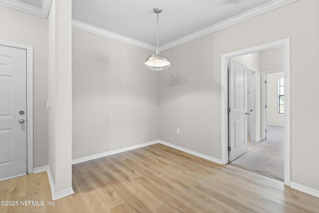 12700 Bartram Park Blvd Unit 1923, Jacksonville, FL 32258 - unfurnished dining area featuring crown molding and light wood-type flooring