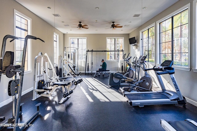 12700 Bartram Park Blvd Unit 1923, Jacksonville, FL 32258 - gym featuring baseboards and a ceiling fan
