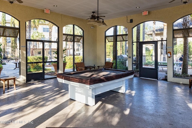 12700 Bartram Park Blvd Unit 1923, Jacksonville, FL 32258 - playroom featuring ceiling fan, billiards, and plenty of natural light
