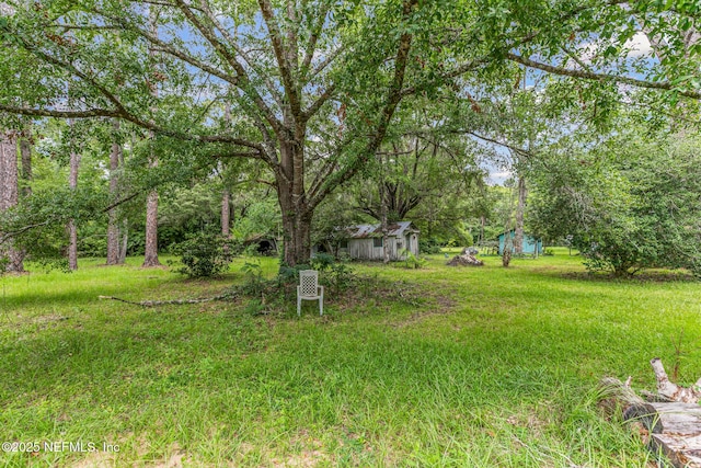 44125 Jarrett Rd, Callahan, FL 32011 - view of yard with a storage shed