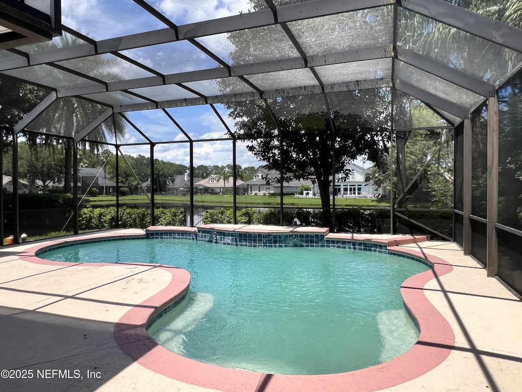 2268 S Brook Dr, Fleming Island, FL 32003 - swimming pool featuring a patio and a lanai
