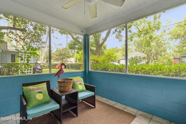 3207 Plum St, Jacksonville, FL 32205 - sunroom / solarium featuring a ceiling fan