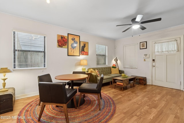 3207 Plum St, Jacksonville, FL 32205 - dining area featuring light wood-style flooring and a ceiling fan