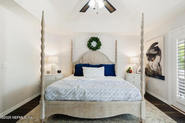 44677 Green Meadows Ln, Callahan, FL 32011 - bedroom with dark wood-style floors and ceiling fan