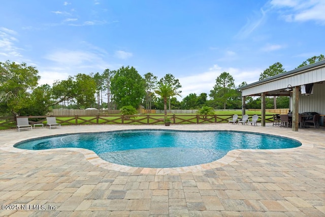 44677 Green Meadows Ln, Callahan, FL 32011 - view of pool with a patio area and a fenced backyard