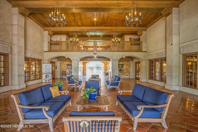 945 Registry Blvd Unit 312, Saint Augustine, FL 32092 - building lobby with a wood ceiling with exposed beams and a towering ceiling