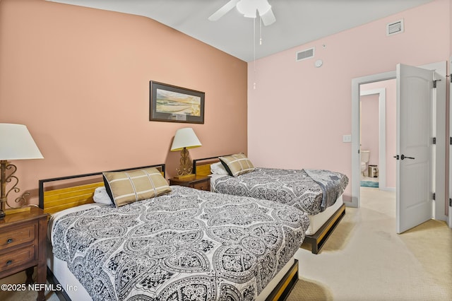 945 Registry Blvd Unit 312, Saint Augustine, FL 32092 - bedroom with carpet floors, lofted ceiling, and a ceiling fan