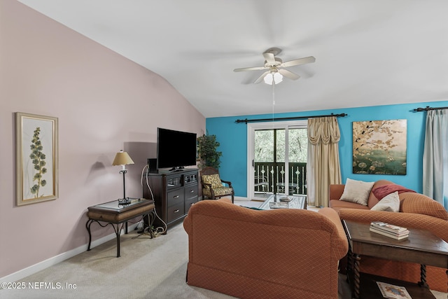 945 Registry Blvd Unit 312, Saint Augustine, FL 32092 - living area featuring ceiling fan, lofted ceiling, and light carpet
