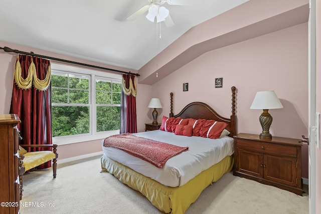 945 Registry Blvd Unit 312, Saint Augustine, FL 32092 - bedroom with light carpet, lofted ceiling, and ceiling fan