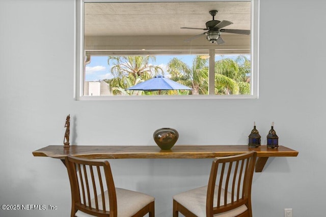 508 Lighthouse Ct, Neptune Beach, FL 32266 - dining space with healthy amount of natural light and ceiling fan