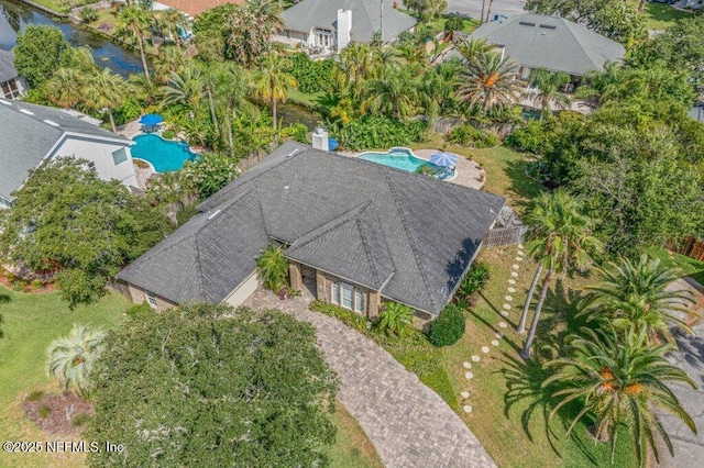 508 Lighthouse Ct, Neptune Beach, FL 32266 - aerial view of property and surrounding area with a pool area