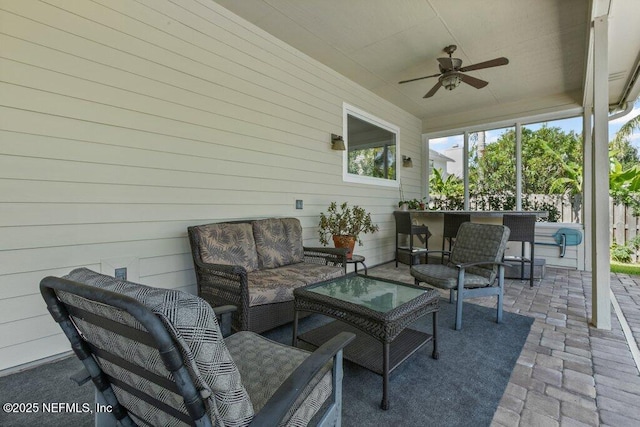 508 Lighthouse Ct, Neptune Beach, FL 32266 - view of patio / terrace featuring an outdoor living space and a ceiling fan