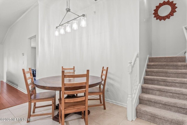 2484 Royal Pointe Dr, Green Cove Springs, FL 32043 - dining space featuring stairway and light tile patterned floors