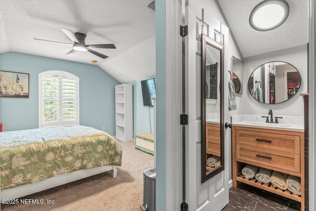 2484 Royal Pointe Dr, Green Cove Springs, FL 32043 - bedroom with a textured ceiling and lofted ceiling