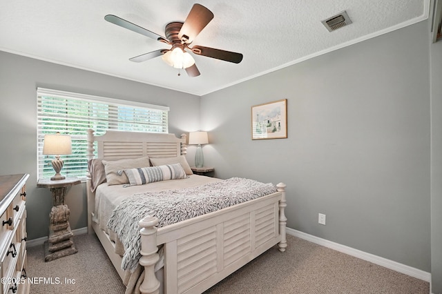 603 Miramar Ct, Ponte Vedra Beach, FL 32082 - bedroom featuring light carpet, ceiling fan, and crown molding