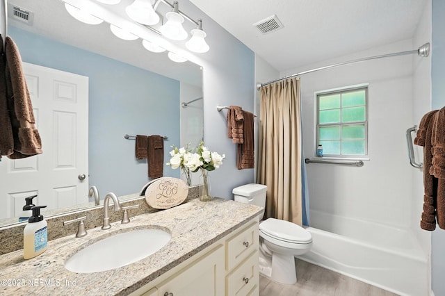 603 Miramar Ct, Ponte Vedra Beach, FL 32082 - bathroom with wood finished floors, vanity, and shower / tub combo with curtain