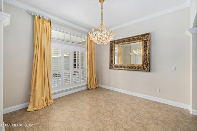 2269 Cascadia Ct, Saint Augustine, FL 32092 - unfurnished room featuring a chandelier and crown molding