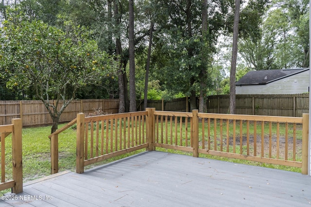 8305 Coralberry Ln, Jacksonville, FL 32244 - wooden deck with a fenced backyard