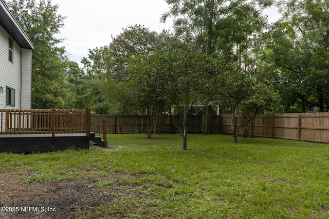 8305 Coralberry Ln, Jacksonville, FL 32244 - fenced backyard featuring a wooden deck