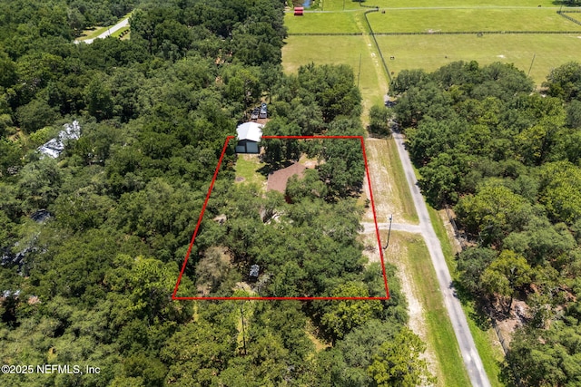 2871 Anchor Rd, Middleburg, FL 32068 - aerial view of sparsely populated area with property parcel outlined