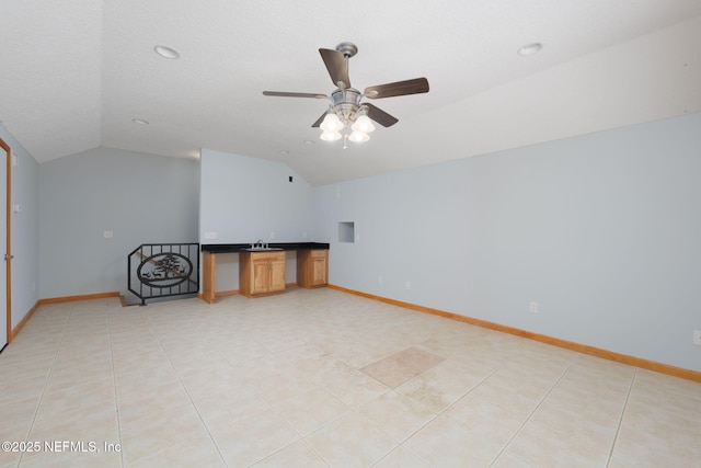 2871 Anchor Rd, Middleburg, FL 32068 - bonus room with vaulted ceiling, a ceiling fan, and recessed lighting
