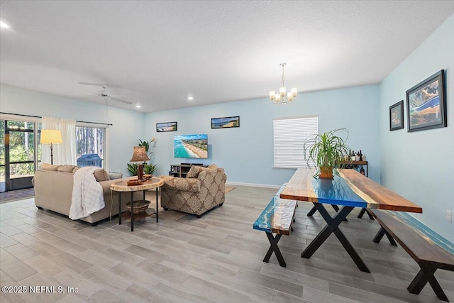 102 Anguilla Blvd, Saint Augustine, FL 32092 - living room with a chandelier, light wood-type flooring, recessed lighting, and a ceiling fan