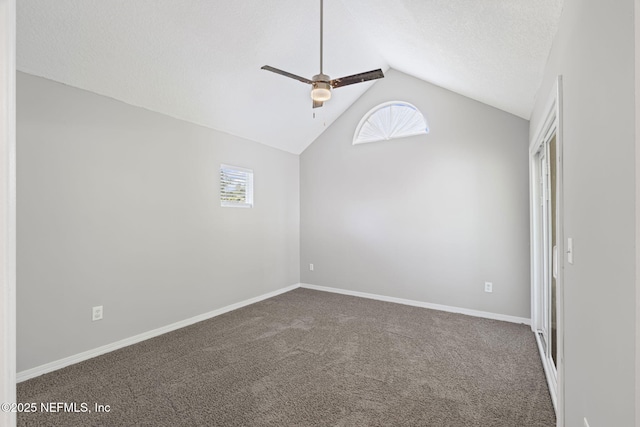 2300 Twelve Oaks Dr Unit K-14, Orange Park, FL 32065 - carpeted empty room with vaulted ceiling, ceiling fan, and healthy amount of natural light