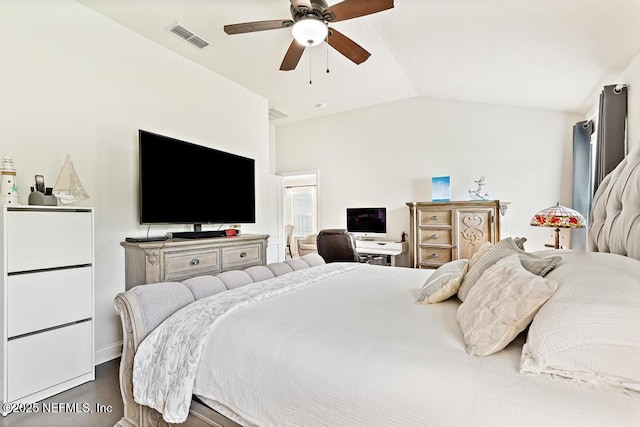 75078 Glenspring Way, Yulee, FL 32097 - bedroom featuring lofted ceiling and ceiling fan