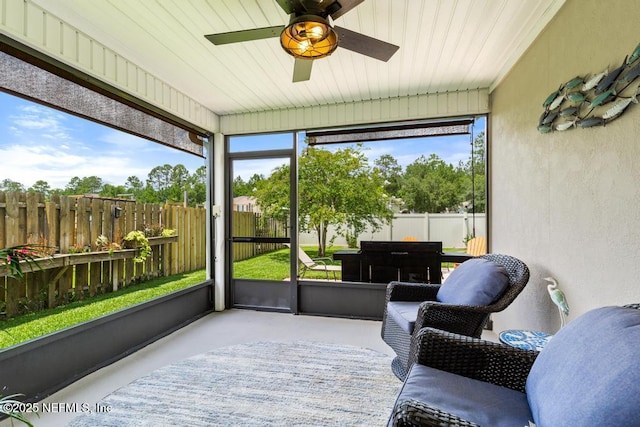 75078 Glenspring Way, Yulee, FL 32097 - sunroom with a ceiling fan