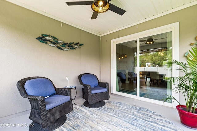 75078 Glenspring Way, Yulee, FL 32097 - sunroom / solarium featuring ceiling fan