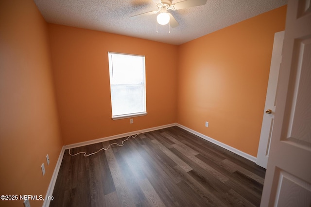 3013 Wavering Ln, Middleburg, FL 32068 - empty room featuring a textured ceiling, ceiling fan, and dark wood-style flooring